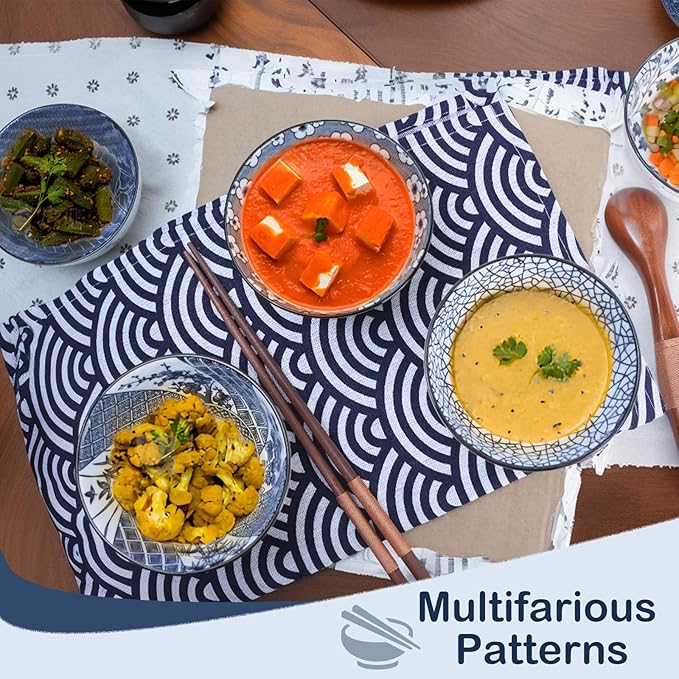 Ceramic Bowls Set – 4.5 Inch Porcelain Bowls for Soup, Salad, Rice & Dessert, Sets of 2, 4, or 6, Microwave, Oven & Dishwasher Safe (Set of 2)