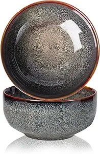 22 Ounce Serving Bowls Set - Ceramic Bowl Set of 2-5.75 inch for Salad, Soup,Cereal Bowls for Kitchen