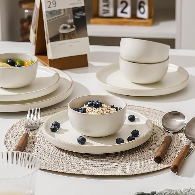 CERAMICS Ceramic Small Bowls for Kitchen, Set of 6, 9 ounces Small Ceramic Bowls for Condiments, Dipping, Side Dishes (Glazed Matte Off-White)